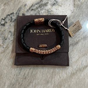 *NEW* CC Bronze 12mm wide Bracket with braided Black Leather Size M